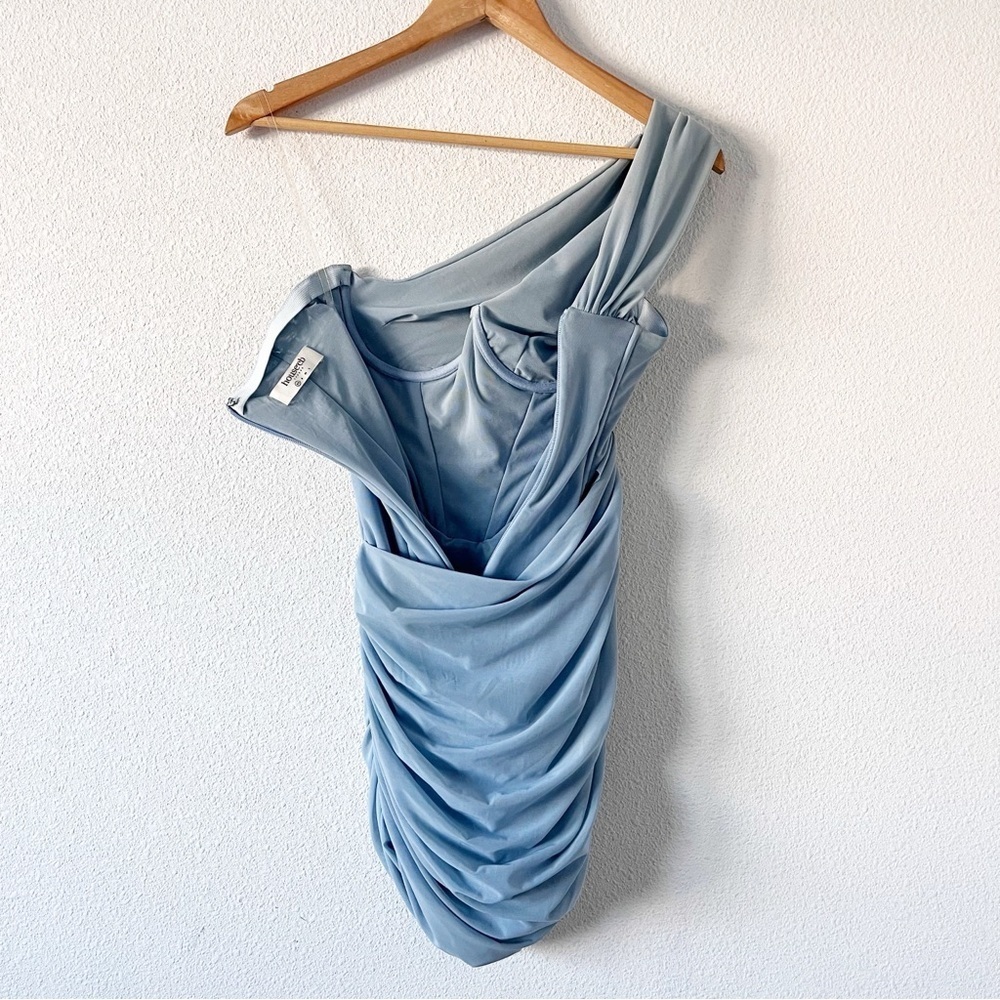 House of CB Clementine Baby Blue Cut Out Bodycon Ruched Cocktail Mini Dress - Picture 10 of 11